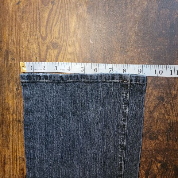 Vtg D Jeans 8 Bootcut Floral Embroidered Charcoal Black Wash Denim Boho Western - Picture 9 of 10